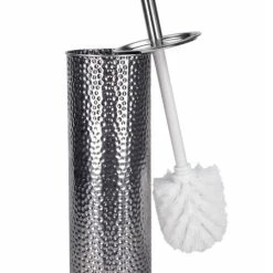 Buy 👏 HDS TRADING CORP Home Basics Stainless Steel 🔨 Hammered Toilet Brush & Holder ✔️