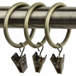 Buy 🌟 Rod Desyne Decorative 10 Curtain Rings With Clips 1-3/8" I.D., Antique Brass 😀