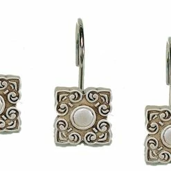Wholesale 😍 Carnation Home Fashions "Bellport" Resin Shower Curtain Hooks, Silver 😉