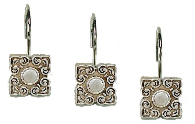 Wholesale 😍 Carnation Home Fashions "Bellport" Resin Shower Curtain Hooks, Silver 😉 1 Wholesale 😍 Carnation Home Fashions "Bellport" Resin Shower Curtain Hooks, Silver 😉