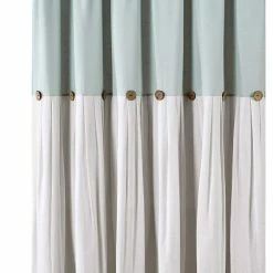 Promo 🧨 Lush Decor Linen Button Shower Curtain Blue/White 72X72 ❤️