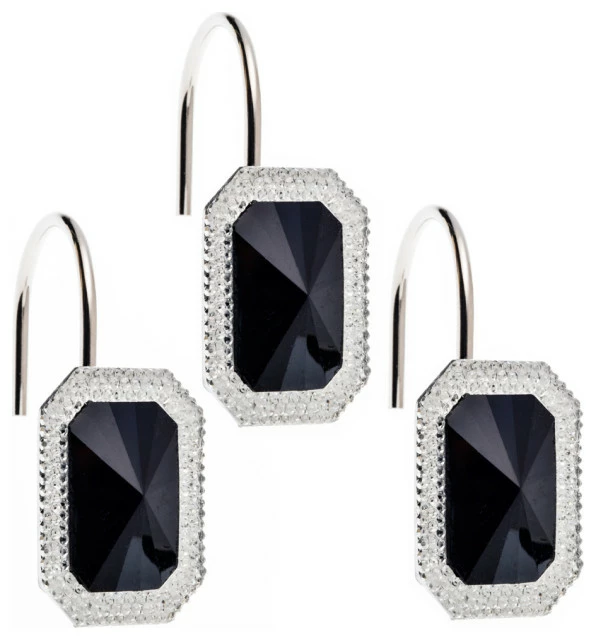 Best Pirce β€οΈ Carnation Home Fashions "Tiffany" Bejeweld Resin Shower Curtain Hooks In Black π 1 Best Pirce β€οΈ Carnation Home Fashions "Tiffany" Bejeweld Resin Shower Curtain Hooks In Black π