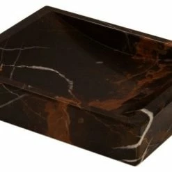 Budget 🔥 Marble Crafter Myrtus Collection Black And Gold Marble Soap Dish ✔️