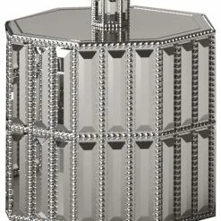 Budget 🧨 TATARA Nu Steel Glitz Cotton Swab Container, Chrome 🔥