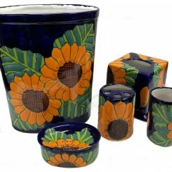 Best deal ✔️ Fine Crafts & Imports Sunflower Talavera Ceramic Bathroom Set 🎉